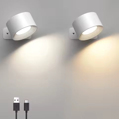Lampe Murale LED Tactile avec Port USB - 3 Niveaux de Luminosité et Température, Rotation 360° - Idéale pour Chambre à Coucher
