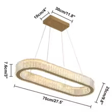Lustre Plafonnier Ovale en Cristal LED VETRULUS - Design Moderne Luxe pour Salon & Chambre