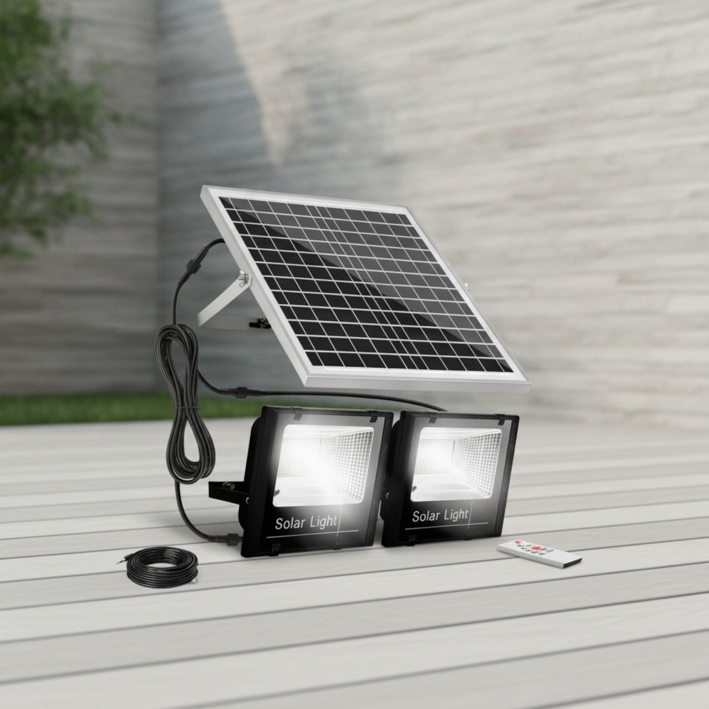 Projecteur LED Solaire Puissant 400W, Double Tête Étanche pour Jardin & Extérieur