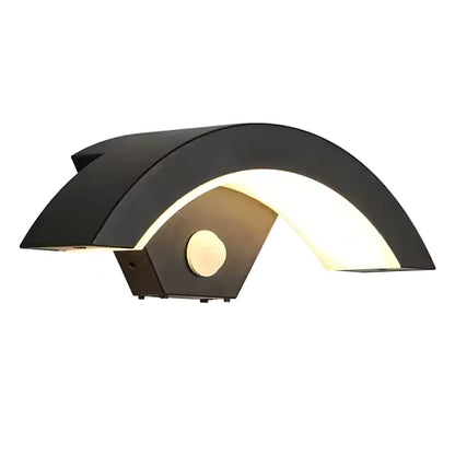 Applique Murale LED Moderne Noire 24W avec Capteur de Mouvement - Lumière Chaude 3000K pour Extérieur et Couloir