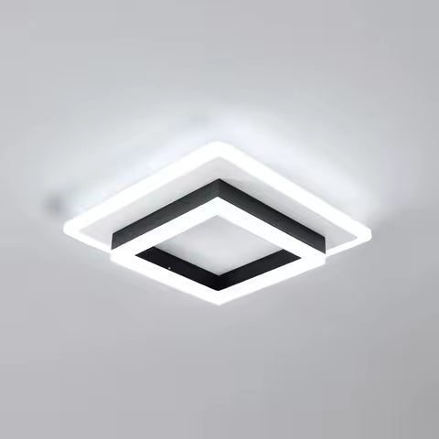 Plafonnier LED Carré Moderne Blanc Froid 6500K - Idéal Chambre, Bureau, Salon