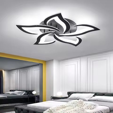 Plafonnier LED Moderne 5 Têtes Pétales - Blanc Froid 6500K pour Chambre & Couloir
