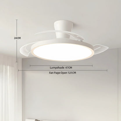 Ventilateur de Plafond Invisible LED – Moteur DC, Dimmable, APP & Télécommande, 42–48 pouces