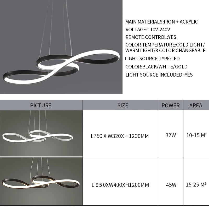 Plafonnier LED Nordique – Ìlot Cuisine & Salle à Manger, Dimmable, Télécommande