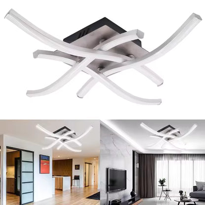 Plafonnier LED Design Courbé Moderne pour Salon et Chambre - 12W/18W/24W