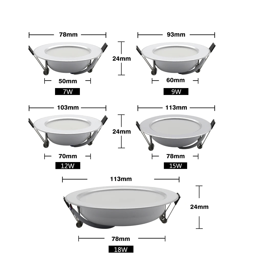 Spot LED Encastrable – 7W à 18W, Blanc Chaud ou Froid | DesignLumen