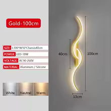 Applique Murale LED Longue Bande Dimmable avec Télécommande - Design Moderne pour Salon, Chambre & Chevet