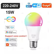 Ampoule LED Intelligente Tuya E14/GU10, RVB, WiFi/Zigbee/Bluetooth, Dimmable, Compatible Alexa & Google