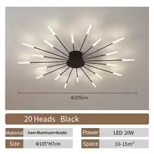 Plafonnier LED Moderne Design Éventail - Acrylique Nordique pour Salon, Chambre & Enfant