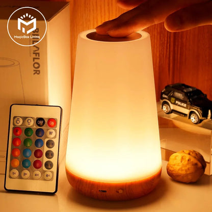 Veilleuse LED RGB Rechargeable USB avec Télécommande - Lampe de Chevet Tactile à Intensité Variable