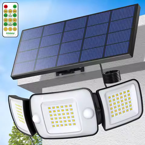Lampe Solaire Extérieure Intelamp Puissante avec Détecteur de Mouvement - Idéale Jardin, Cour, Allée