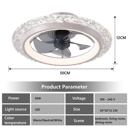 Ventilateur de Plafond LED Dimmable – Silencieux, 6 Modes, Télécommande, Réversible