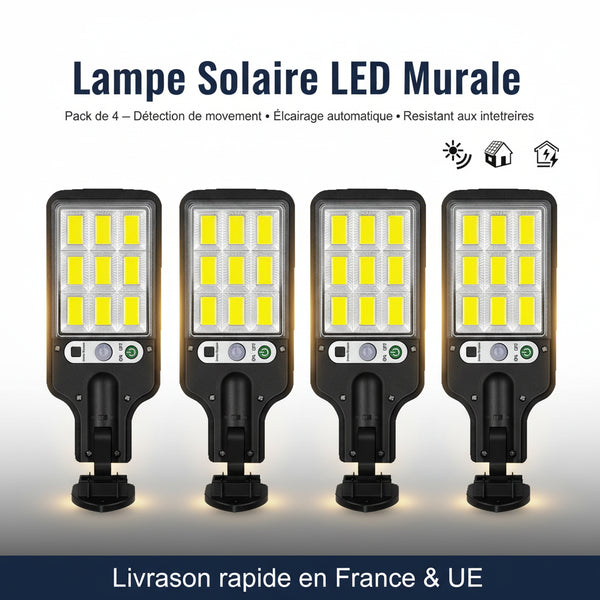 Projecteur Solaire LED Extérieur – Détecteur PIR, 3 Modes, Télécommande, IP65
