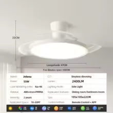 Plafonnier LED Jelena avec Ventilateur Rétractable Intelligent - 42 Pouces