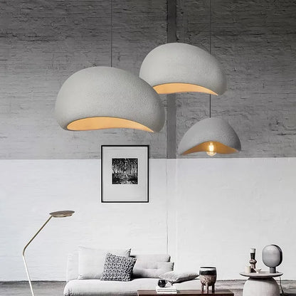 Plafonnier LED Wabi-Sabi Nordique – Sculpté à la Main, Blanc ou Gris, 30 à 60 cm