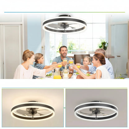 Ventilateur de Plafond LED Dimmable – Silencieux, 6 Modes, Télécommande, Réversible