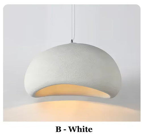 Plafonnier LED Wabi-Sabi Nordique – Sculpté à la Main, Blanc ou Gris, 30 à 60 cm