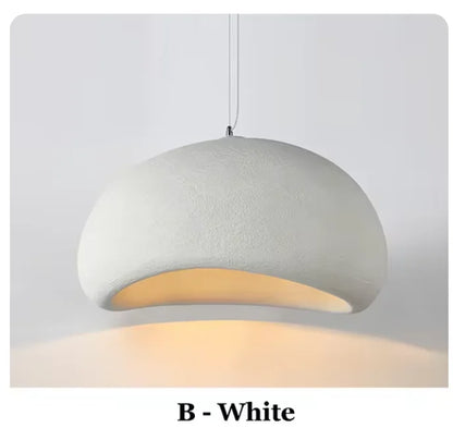 Plafonnier LED Wabi-Sabi Nordique – Sculpté à la Main, Blanc ou Gris, 30 à 60 cm