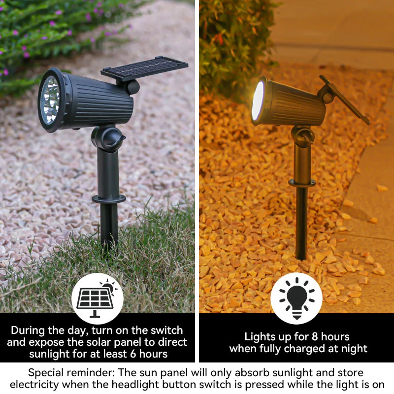 Spot Solaire LED Extérieur 9 LEDs – RGB, Blanc ou Chaud | DesignLumen