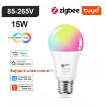 Ampoule LED Intelligente Tuya E14/GU10, RVB, WiFi/Zigbee/Bluetooth, Dimmable, Compatible Alexa & Google