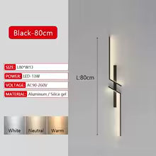 Applique Murale LED Longue Bande Dimmable avec Télécommande - Design Moderne pour Salon, Chambre & Chevet