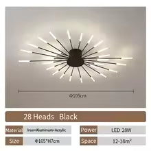 Plafonnier LED Moderne Design Éventail - Acrylique Nordique pour Salon, Chambre & Enfant