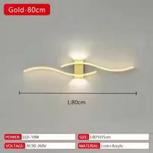 Applique Murale LED Longue Bande Dimmable avec Télécommande - Design Moderne pour Salon, Chambre & Chevet