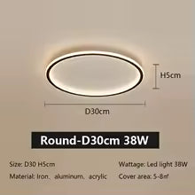 Plafonnier LED Moderne Minimaliste Gradation Ultra-Mince - Salon, Chambre, Étude