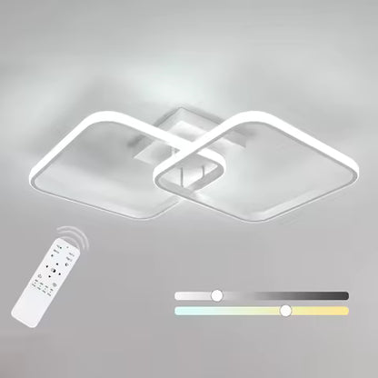 Plafonnier LED Carré Moderne Dimmable 50W avec Télécommande - Blanc Chaud/Froid (3000K-6500K) pour Salon et Chambre