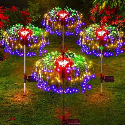 Lumière Solaire Feu d'Artifice LED – 60 LED, Décoration Jardin, IP64