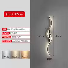 Applique Murale LED Longue Bande Dimmable avec Télécommande - Design Moderne pour Salon, Chambre & Chevet