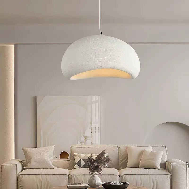Plafonnier LED Wabi-Sabi Nordique – Sculpté à la Main, Blanc ou Gris, 30 à 60 cm
