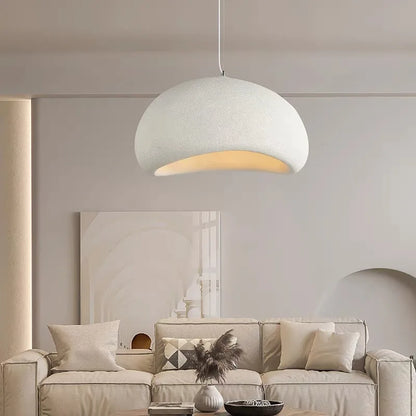 Plafonnier LED Wabi-Sabi Nordique – Sculpté à la Main, Blanc ou Gris, 30 à 60 cm