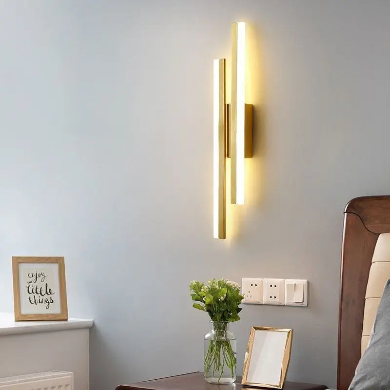 LED Schlafzimmer Wandlampe Wandleuchte Kupferrohr Acryl Lampenschirm