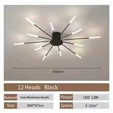 Plafonnier LED Moderne Design Éventail - Acrylique Nordique pour Salon, Chambre & Enfant