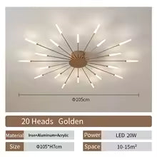 Plafonnier LED Moderne Design Éventail - Acrylique Nordique pour Salon, Chambre & Enfant