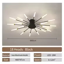 Plafonnier LED Moderne Design Éventail - Acrylique Nordique pour Salon, Chambre & Enfant