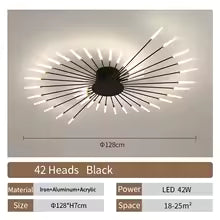 Plafonnier LED Moderne Design Éventail - Acrylique Nordique pour Salon, Chambre & Enfant