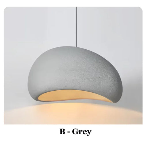 Plafonnier LED Wabi-Sabi Nordique – Sculpté à la Main, Blanc ou Gris, 30 à 60 cm