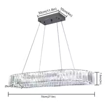 Lustre Plafonnier Ovale en Cristal LED VETRULUS - Design Moderne Luxe pour Salon & Chambre