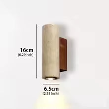 Applique Murale LED Wabi Sabi Jaune Marbre - Style Japonais pour Chevet, Salon, Escalier (Tailles 16-32cm)