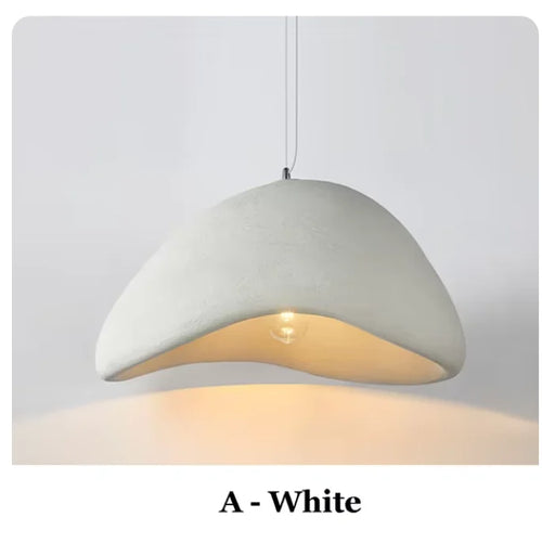 Plafonnier LED Wabi-Sabi Nordique – Sculpté à la Main, Blanc ou Gris, 30 à 60 cm