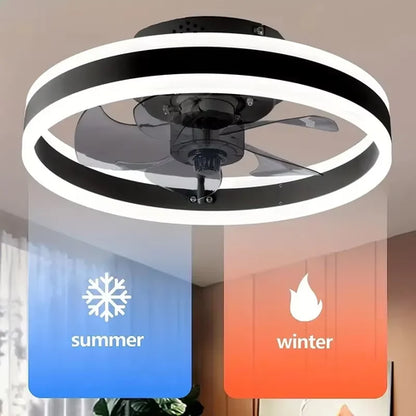 Ventilateur de Plafond LED Dimmable – Silencieux, 6 Modes, Télécommande, Réversible