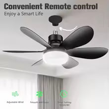 Ventilateur de Plafond LED 30W avec Télécommande et Gradation - Blanc, Noir, Coloré