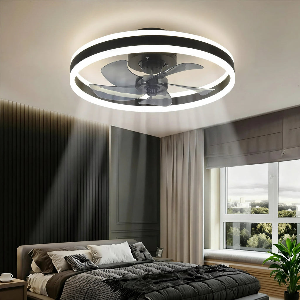 Ventilateur de Plafond LED Dimmable – Silencieux, 6 Modes, Télécommande, Réversible