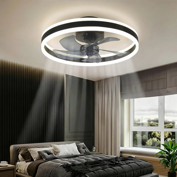 Ventilateur de Plafond LED Dimmable – Silencieux, 6 Modes, Télécommande, Réversible