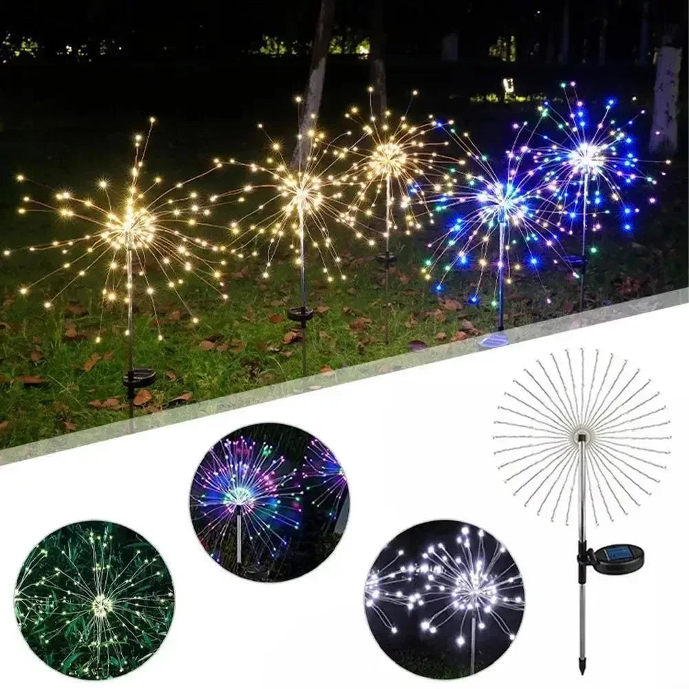 Lumière Solaire Feu d'Artifice LED – 60 LED, Décoration Jardin, IP64
