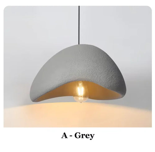 Plafonnier LED Wabi-Sabi Nordique – Sculpté à la Main, Blanc ou Gris, 30 à 60 cm