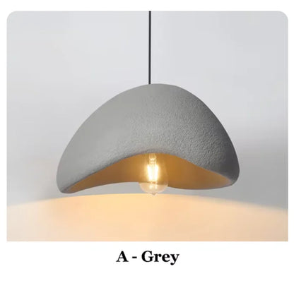 Plafonnier LED Wabi-Sabi Nordique – Sculpté à la Main, Blanc ou Gris, 30 à 60 cm