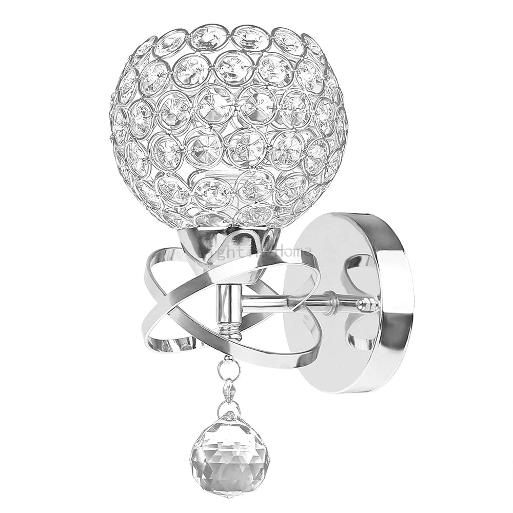 Applique Murale Cristal E14 – Style Moderne & Rétro, Or ou Argent